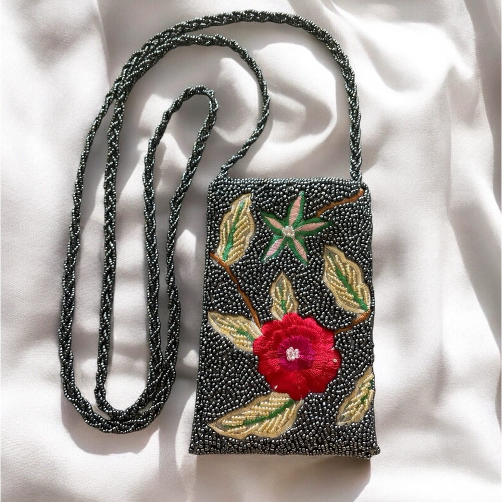 Vintage Floral Beaded Bohemian Crossbody